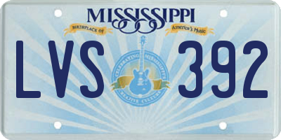 MS license plate LVS392