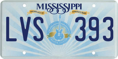 MS license plate LVS393