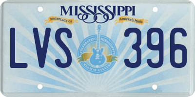 MS license plate LVS396
