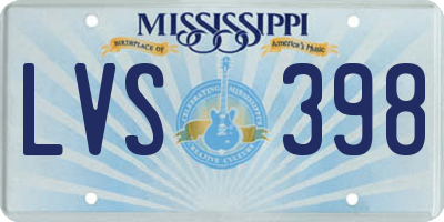 MS license plate LVS398