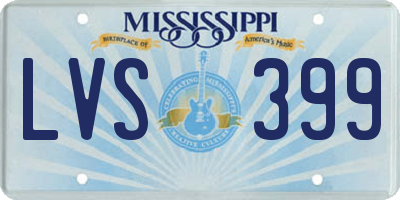 MS license plate LVS399