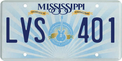 MS license plate LVS401