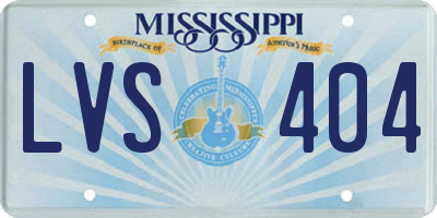 MS license plate LVS404