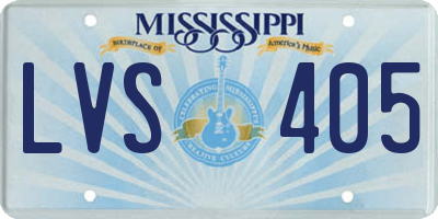 MS license plate LVS405