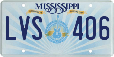 MS license plate LVS406