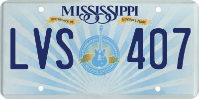 MS license plate LVS407