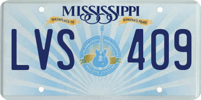 MS license plate LVS409