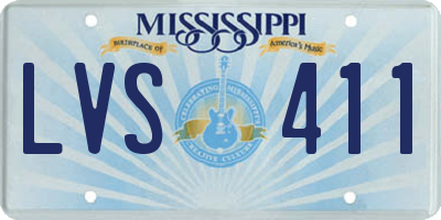 MS license plate LVS411
