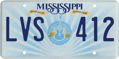 MS license plate LVS412