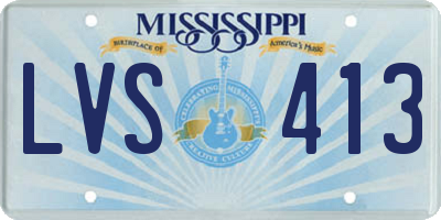 MS license plate LVS413