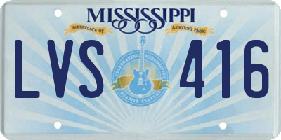 MS license plate LVS416