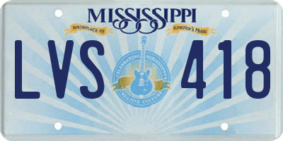 MS license plate LVS418