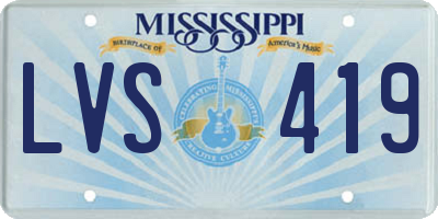 MS license plate LVS419