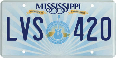 MS license plate LVS420