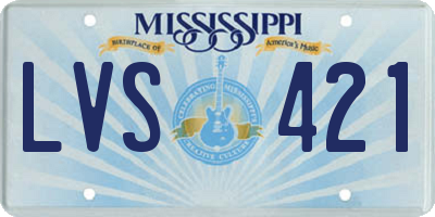 MS license plate LVS421