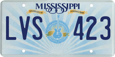 MS license plate LVS423