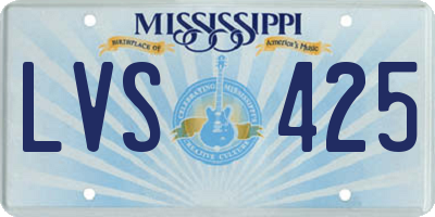 MS license plate LVS425