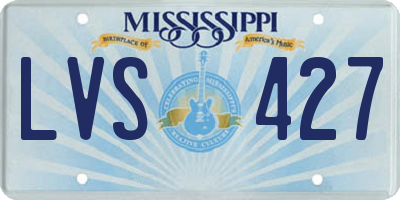 MS license plate LVS427