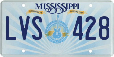 MS license plate LVS428