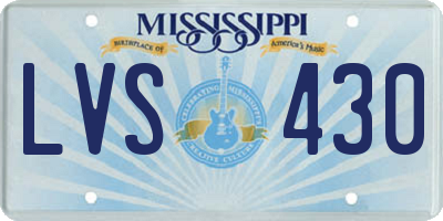 MS license plate LVS430