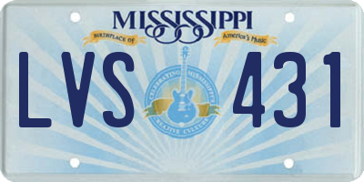 MS license plate LVS431