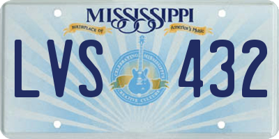 MS license plate LVS432