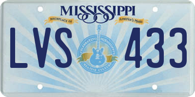 MS license plate LVS433