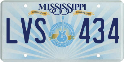MS license plate LVS434