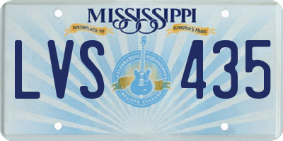 MS license plate LVS435