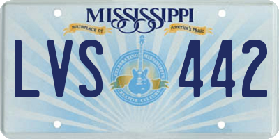 MS license plate LVS442