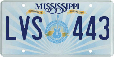MS license plate LVS443