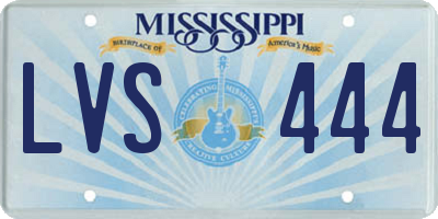MS license plate LVS444