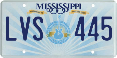 MS license plate LVS445
