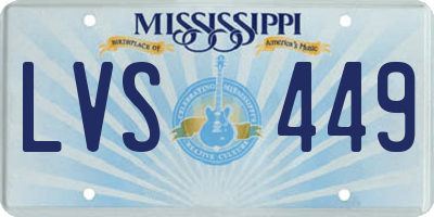 MS license plate LVS449
