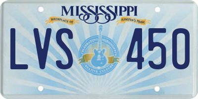 MS license plate LVS450