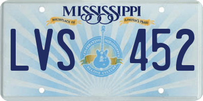 MS license plate LVS452