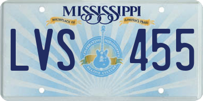 MS license plate LVS455