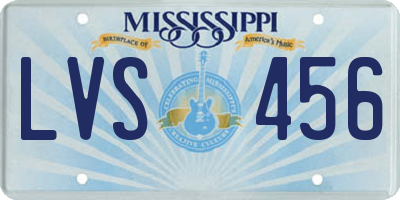 MS license plate LVS456