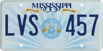 MS license plate LVS457