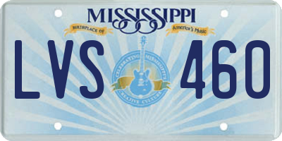 MS license plate LVS460