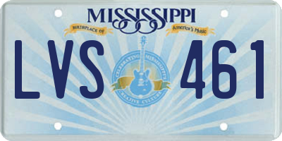 MS license plate LVS461