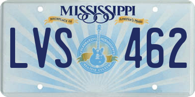 MS license plate LVS462