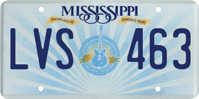 MS license plate LVS463