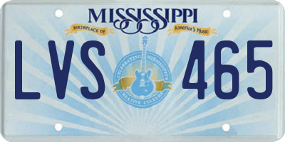 MS license plate LVS465