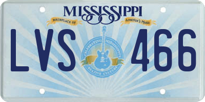 MS license plate LVS466