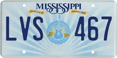 MS license plate LVS467