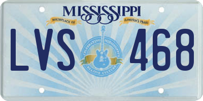 MS license plate LVS468