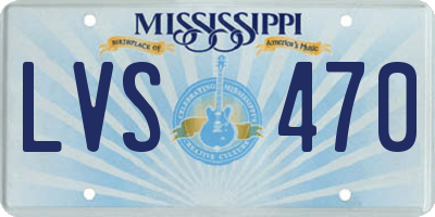 MS license plate LVS470