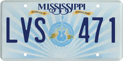 MS license plate LVS471