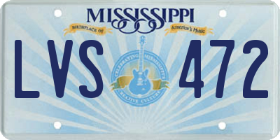 MS license plate LVS472